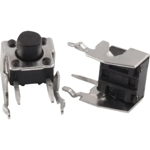 100pcs 6*6*5mm PCB Momentary Tactile Tact Push Button Switch Right Angle 6x6x5mm With stent