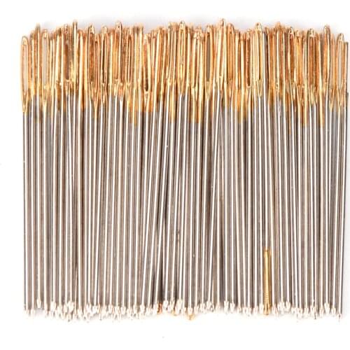 100 Pcs/Lot Golden Tail Embroidery Fabric Cross Stitch Needles Size 24 For 11CT Stitch Cloth Sewing Kit Wholesale Accessories