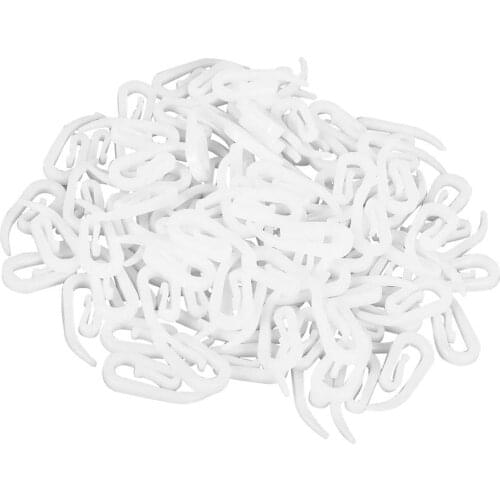 100pcs White Plastic Hook Curtain 6-hook Curtain Hook Comma Hook Curtain Plastic Hook
