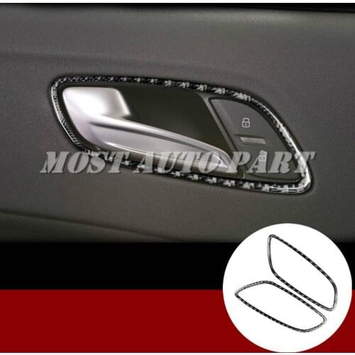Carbon Fiber Interior Car Door Handle Bowl Frame Trim Cover For Audi TT TTS 2008-2014 2pcs Car Decoration