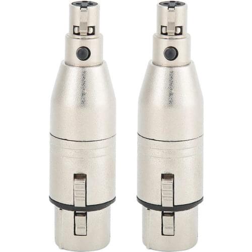 2pcs Mini XLR 3pin Female to XLR 3pin Female Audio Adapter Connector Zinc Alloy Adapter for SLR camera microphone High Quality