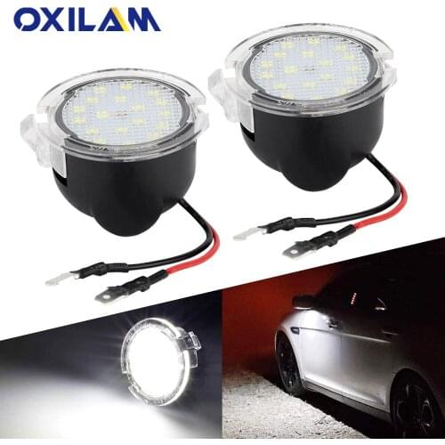 2Pcs Car LED Under Side Mirror Light Puddle Lamp for Ford F150 Mondeo Mk5 Mustang Edge Explorer Expedition Flex 6000K White