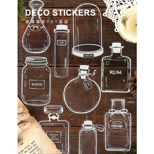 30pcs/Pack Beauty Stationery Glass Blockes PVC Stickers DIY Scrapbooking Diary Handmade Decoration Craft Household Supplies