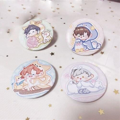 4pcs Cute Anime Bungou Stray Dogs Cartoon Pin Brooch Badge Pins for Backpack Cosplay Prop Decor Collection for Women Men