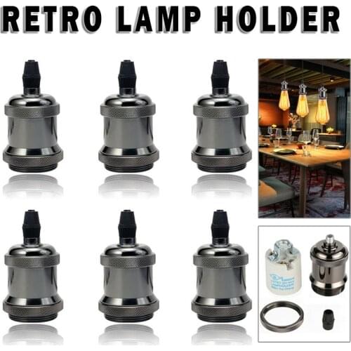 4pcs E27 Socket Edison Bulb Holder Pendant Retro Vintage Aluminum Lamp Base DIY Decoration Lighting Accessories