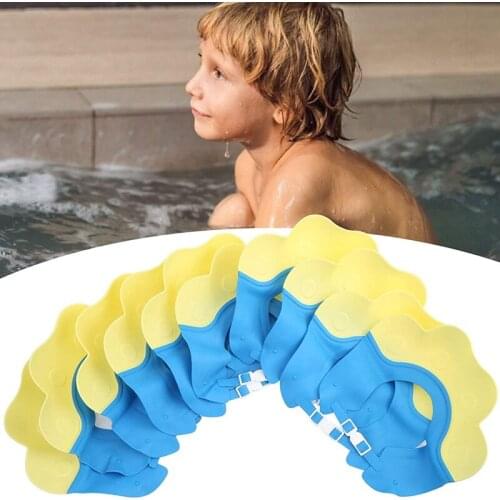 ABZS 10Pcs Kids Shower Cap Baby Bathing Shampoo Shower Protection Hat Soft Hat Adjustable for Toddler Children Baby Kids