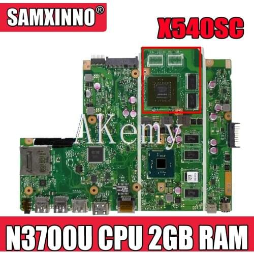 Akemy X540SC For Asus X540SC D540S X540S X540 Laotop Mainboard X540SC Motherboard W/ N3700U CPU 2GB RAM