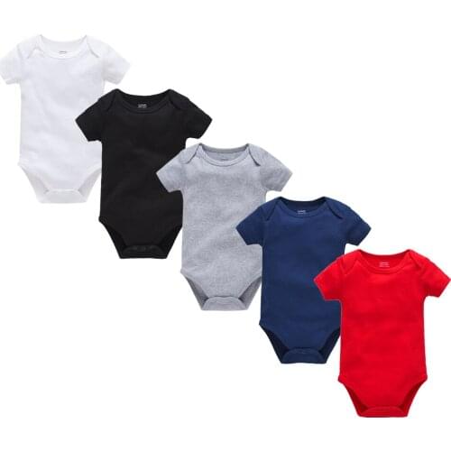Kavkas Summer Newborn Baby Unisex Clothes 5Pcs/Set 100% Cotton Body Baby Girl Bodysuits 0-12Month Ropa Bebe Pijamas Jumpsuits