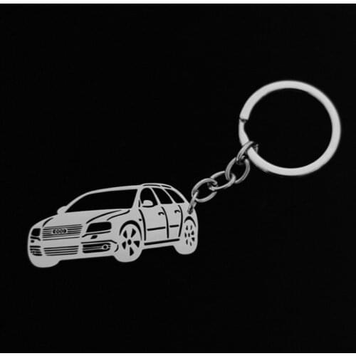 Audi Car keychain stainless steel silver car keyring for father days gift