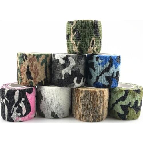 New 5CM x 4.5M Camouflage Camo Elastoplast Adhesive Bandage Wrap Stretch Self Adherent Tape for Wrist Ankle Slices Sports Safety
