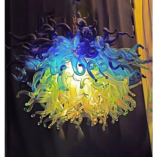 Modern Glass Chandelier Lighting Blue Shade Colors for Dining Room Living Room Bedroom Fashion LED Chandelier Lamp Home Fixtures