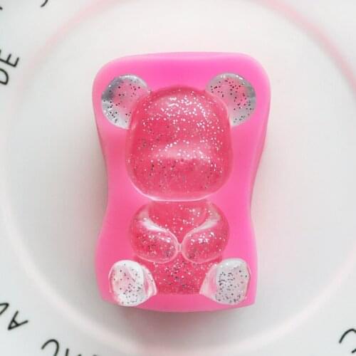 Hold The Bear Flip Sugar Silicone Mold Chocolate Baking Cake Decoration Mold XGY-193