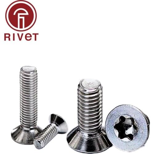 ISO14581 GB2673 304 M6 M8 Stainless Steel Torx Screw Six-Lobe Flat Head Machine Security Screws 20/50/100 PCS