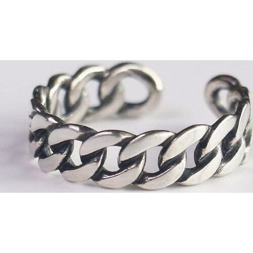 925 Sterling Silver Ring Chains Fashion Jewelry 2019 Casual 925 Silver Ring New Gift Patina Ring