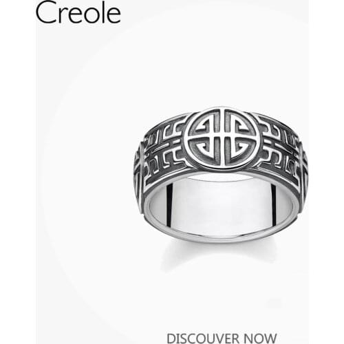 Band Ring Great Blessing Sign 925 Sterling Silver 2021 Brand New Fine Women Men Jewerly Buddhist Prayer Vintage Bijoux Gift