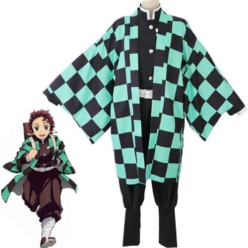 Anime Costume Demon Slayer Cosplay Tanjirou Kamado Cosplay Costume Kimetsu no Yaiba Men Kimono Costume Halloween