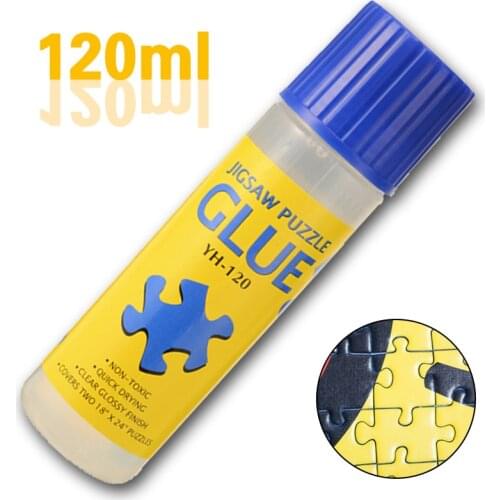 120ml Multifunctional Office Glue Puzzle Accessories Glue Non- Toxic Liquid Clear Gel With Plastic Brush Head