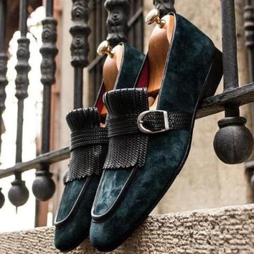 Men PU Leather Fashion Shoes Low Heel Loafers Dress Shoes Brogue Shoes Spring Ankle Boots Vintage Classic Male Casual HA243