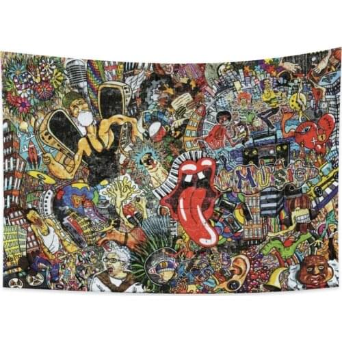 Music Psychedelic Colorful Street Art Tapestries Home Decoration