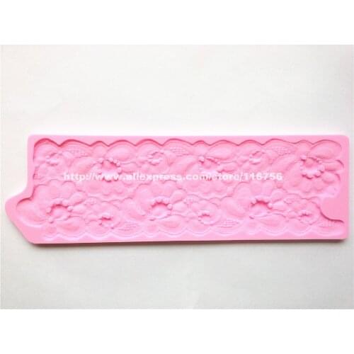New! Free Shipping Big Fabric Lace Silicone Mold Cake Decoration Fondant Cake 3D Food Grade Silicone Mould 196