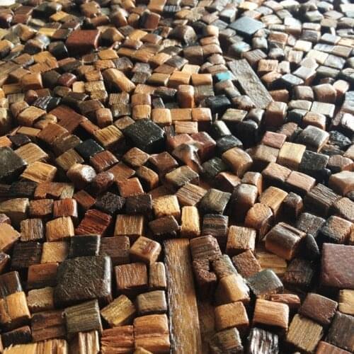 New design Natural wood tile 3D wall pattern kitchen backsplash mosaic tile wood panel irregular tile mosaic floor tiles