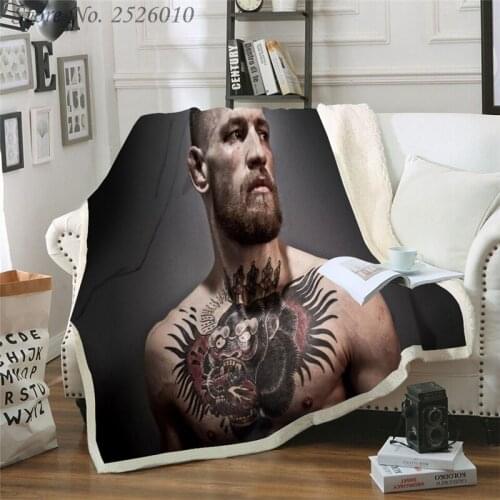 Throw blanket Conor McGregor 3D Velvet Plush Blanket Bedspread for Kids Girls Sherpa Blanket Couch Quilt Cover Travel Gift 05
