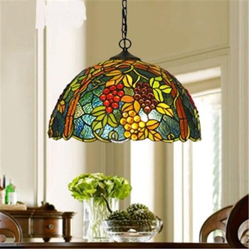 Mediterranean lamp bar restaurant pendant lightsomplex classic grape color glass balcony pendant lamp LU718120