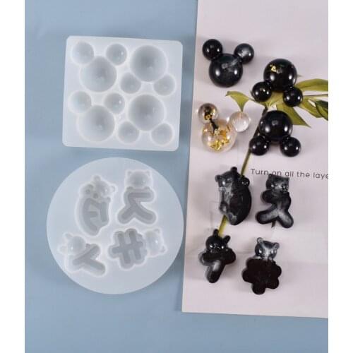 Resin Mickey Head Dish Mold Silicone Pendant Cute Japanese Ornaments Epoxy Resin Molds Trays Storage Pendulum Decoration For Art