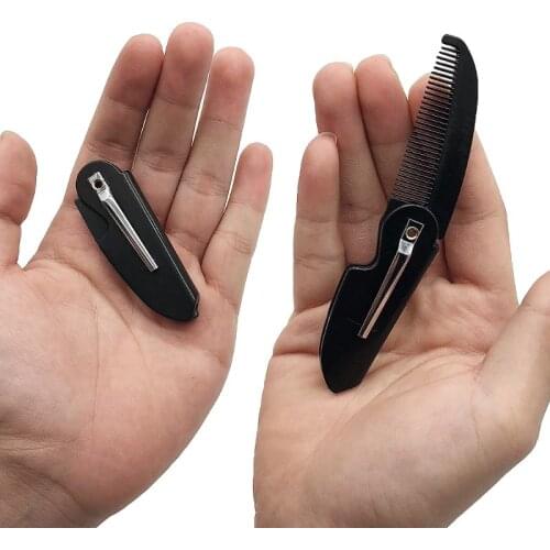 1 Pc Folding Pocket Clip Hair Mustache Beard Comb for Men