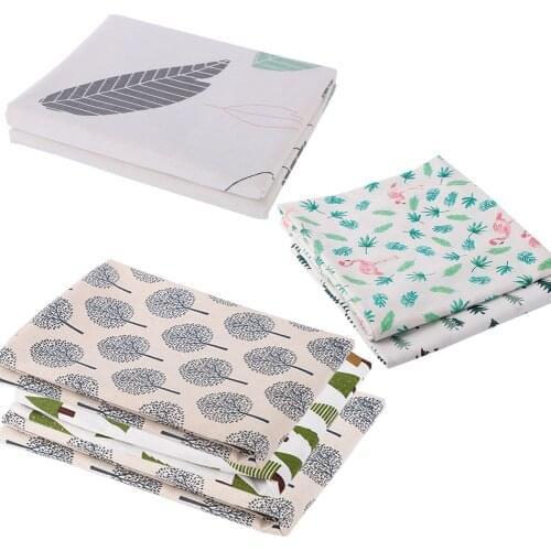 Printed Tree Cloud Feather Linen Cotton Fabric Cloth For Curtain Tablecloth Table Runner Pillow case Cushion Sewing Placemat Bag