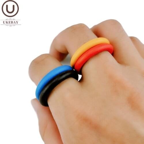 UKEBAY New Rubber Rings Elasticity Ring Women finger Accessories Simple Handmade Jewellery Wholesale 4 Colors Birthday Gifts
