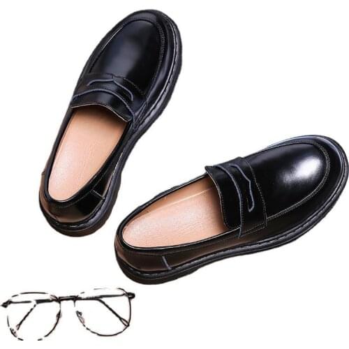 Womens Leather Shoes And Boots Students Lolita Non-slip Wear-resistant Lightweight High-heeled Lightweight cosplay