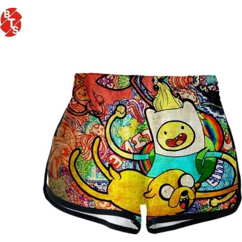 Adventure Time 3D Printed Shorts for Women Summer Fashion Casual Shorts 2019 Hot Sale Girls Trendy Wear Size From XS to 2XL