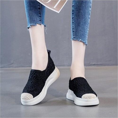 2021 Spring Autumn Womens Shoes ladies Platform Woman Casual Slip On Shoes Female Shoe Breathable Height Increasing shoes