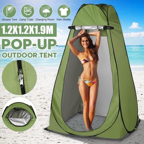 1.2x1.2x1.9M Shower Tent Automatic Open Bathing Changing Cloth Tent 2 windows Ventilation UV Protection Waterproof Camping Tent