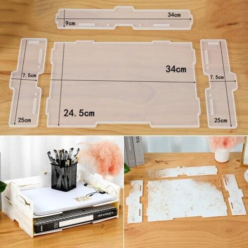 1Set DIY Silicone Mold Resin Epoxy Mold Desktop Storage Box Stationery Box Mold Makeup Organizer Jewelry Storage