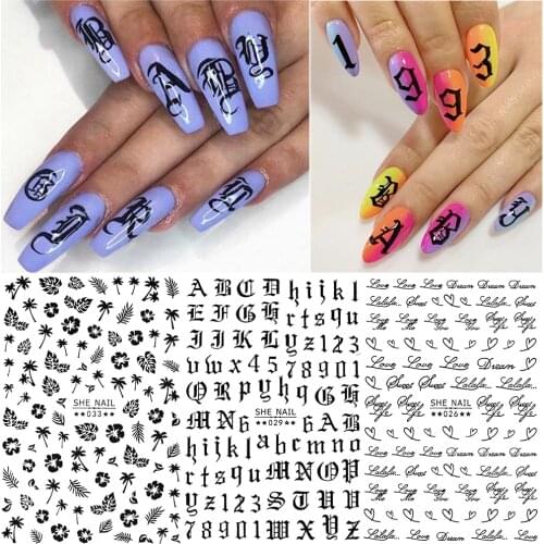 1 Sheet Russian Letters Nail Stickers Water Decals Sexy Girl Transfer Slider Nail Art Tips Tattoo Manicure Foil Wraps