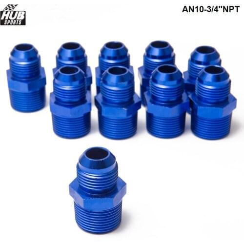 10PCS/LOT Oil cooler fitting AN10-3/4''NPT (blue,H Q) FITTING HU-AN10-3/4''NPT