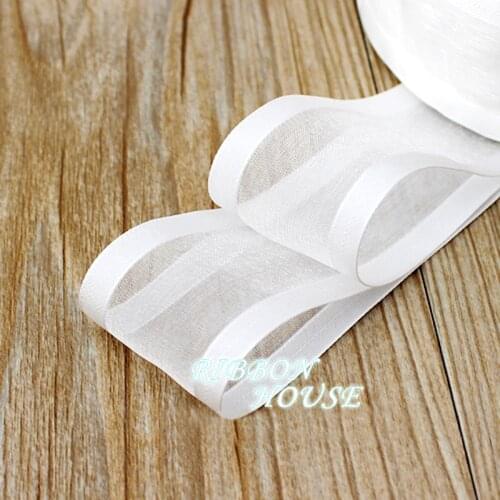 5 meters/roll) 40mm White Soft organza ribbon Broadside wholesale gift wrapping decoration ribbons