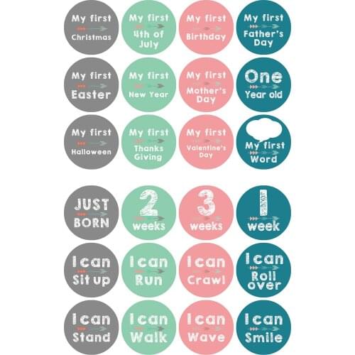 12PCS Baby Baby Age Cards Milestone Photo Sharing Cards Gift Set Memorial Growth Record Photo Landmark Baby Photo Cards