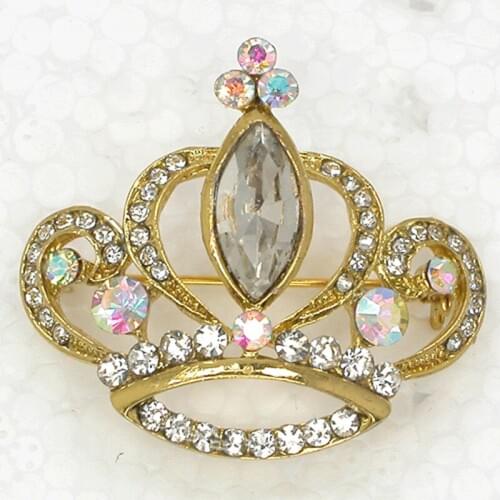 12pcs/lot Wholesale Fashion Brooch Rhinestone Crown Pin brooches Jewelry gift C102168