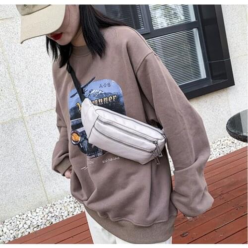 2021 Women Waist Bag PU Fanny Pack Shoulder Bag Ladies Waist Pack Chest Bag