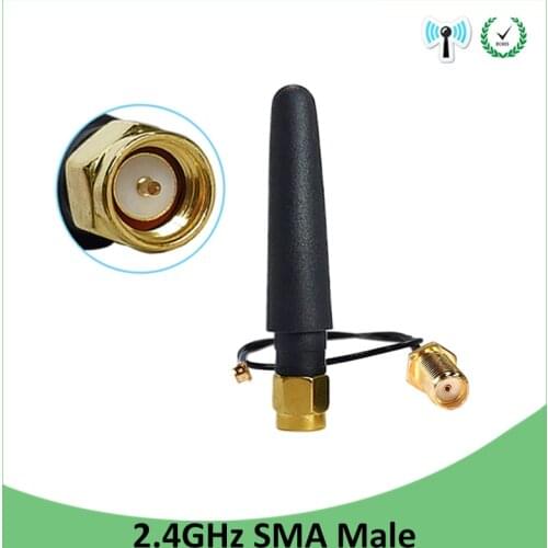5pcs 2.4 GHz Antenna wifi 5dBi SMA Male Connector 2.4ghz antena for Router Wi fi +21cm RP-SMA to ufl./ IPX 1.13 Pigtail Cable