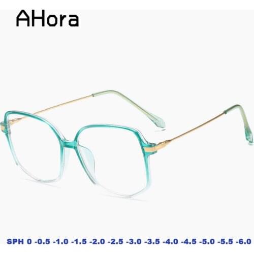 Ahora 2021 Finished Myopia Glasses Women&Men Big Frame Gradient Color Eyewear 0 -0.5-1.0-1.5-2.0-2.5-3.0-3.5-4.0-4.5-5.0-5.5