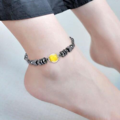Ankle Bracelet Anklets for Women Fahion 2020 Magnetic Square Black Stone Anklet Charms Anklet Foot Jewellery Best Friend Jewelry