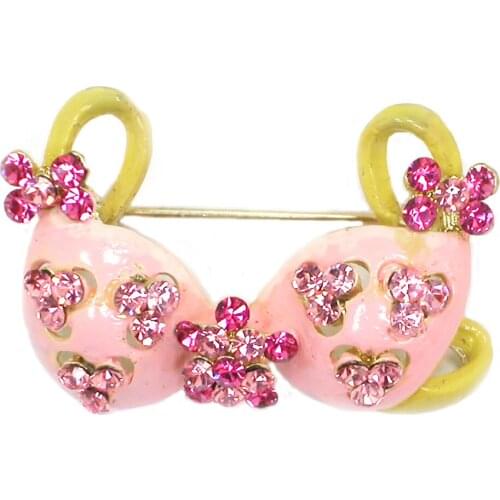 12pcs/lot Wholesale Fashion Brooch Rhinestone Enamel Female Bra Pin brooches Jewelry gift C102244