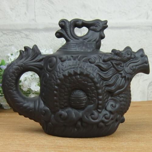 Yixing Teapot Small Elegant Dragon and Phoenix Pot 210ml purple clay handmade kettle kung fu teapot