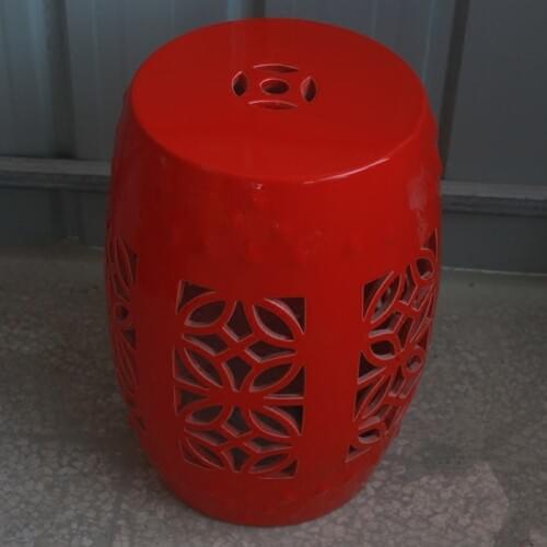 Hollow Red Jingdezhen Porcelain chinese garden stools Ceramic toilet stool bathroom stool dressing toilet stool