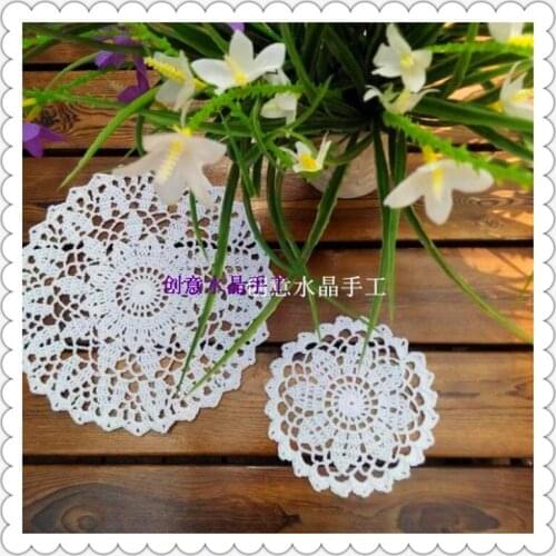 China best selling products 12 pic 13cm round cheap rustic plate cup lace table mat for wedding decoration as kitchen accessorie