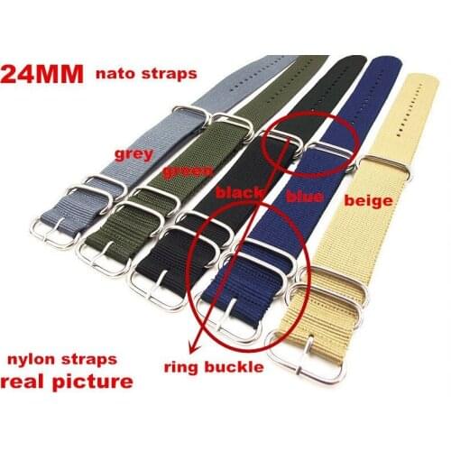 Ring buckle - 1PCS High quality 24MM Nylon Watch band NATO waterproof watch strap fashion wach band - 5 colors available 1008